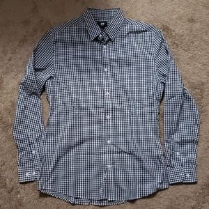 Long Sleeved Slim Fit Gingham H&M Button Up